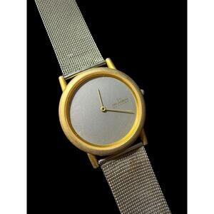 SKAGEN DENMARK Quartz Wristwatch Gold Tone Sapphire Crystal Mesh Band
